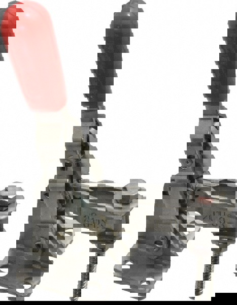 Manual Hold-Down Toggle Clamp: Vertical, 125 lb Capacity, U-Bar, Flanged Base